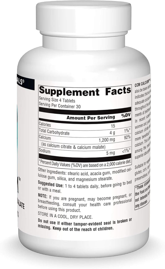 Source Naturals Citrate Malate Calcium Calcium, 120 Ct