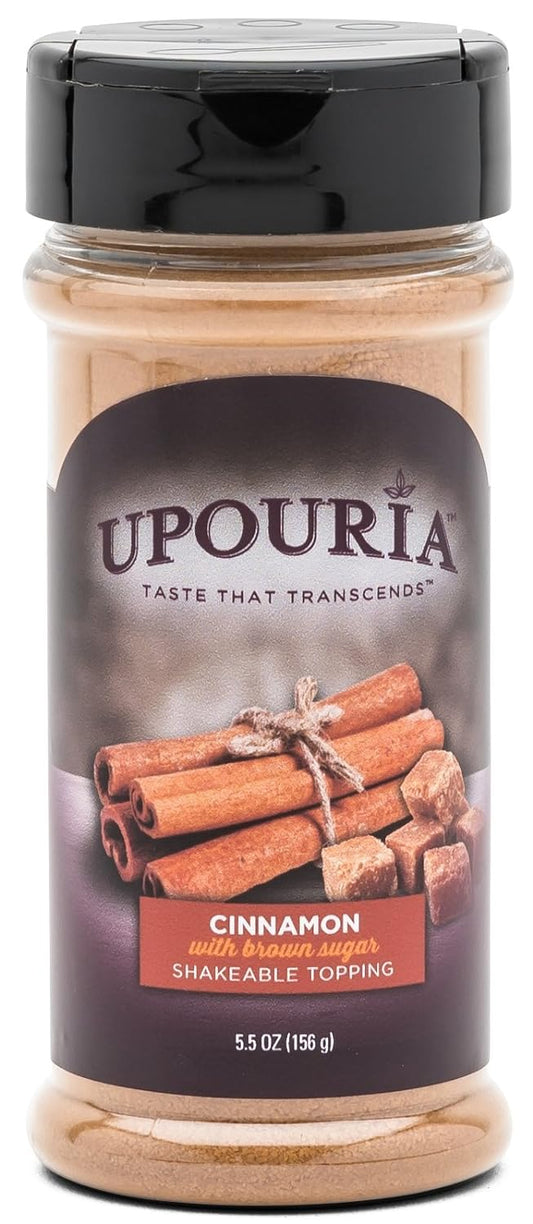 Upouria Cinnamon With Brown Sugar Shakeable Hot Cocoa And Coffee Topping 5.5 Ounce (Pack Of 2)