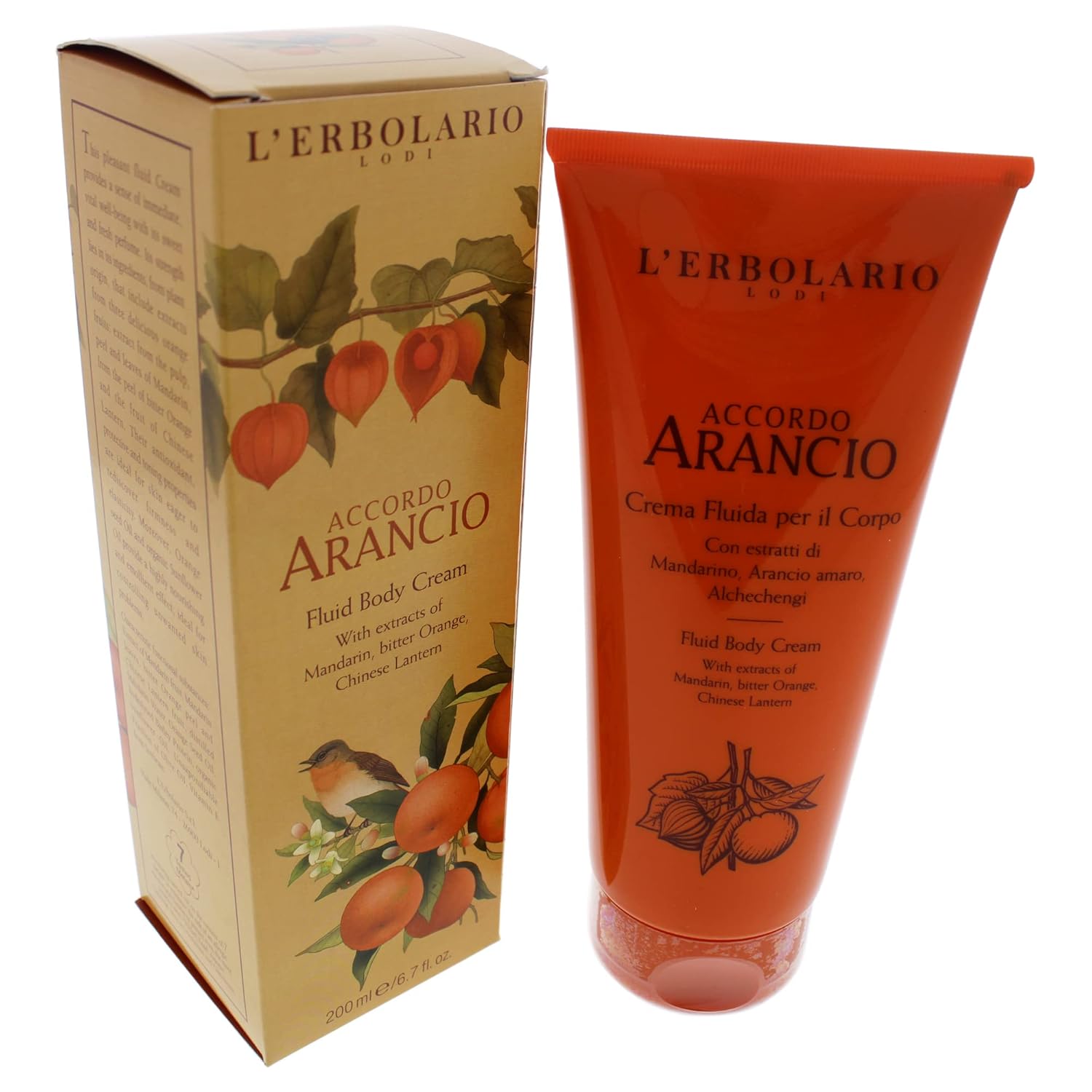 L'Erbolario Fluid Body Cream - Hydrating Body Butter For Dry Skin With Sunflower Oil - Skin Care For Elasticity, Firmness - Accordo Arancio - 6.7 Oz : Beauty & Personal Care