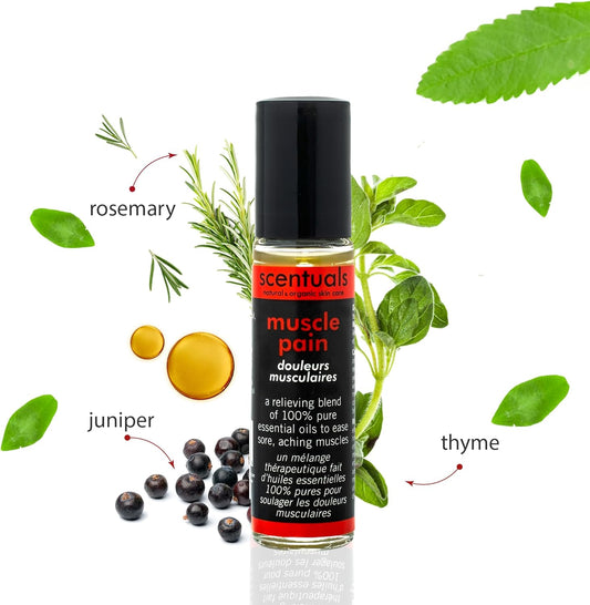 Essential Oil Blend Roll On: Juniper Essential Oil, Rosemary & Thyme, 100% Pure Natural, To Relieve Muscle Pain, Improve Circulation, Reduce Swelling And Inflammation, Aromatherapy (9 Ml | 0.3 Oz)
