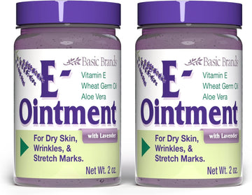 Basic Brands - Vitamin E Ointment - 2 Oz - Moisture Enhancing - Can Help Reduce Appearance Of Scars, Stretch Marks, Fine Lines & Wrinkles - 2-Pack