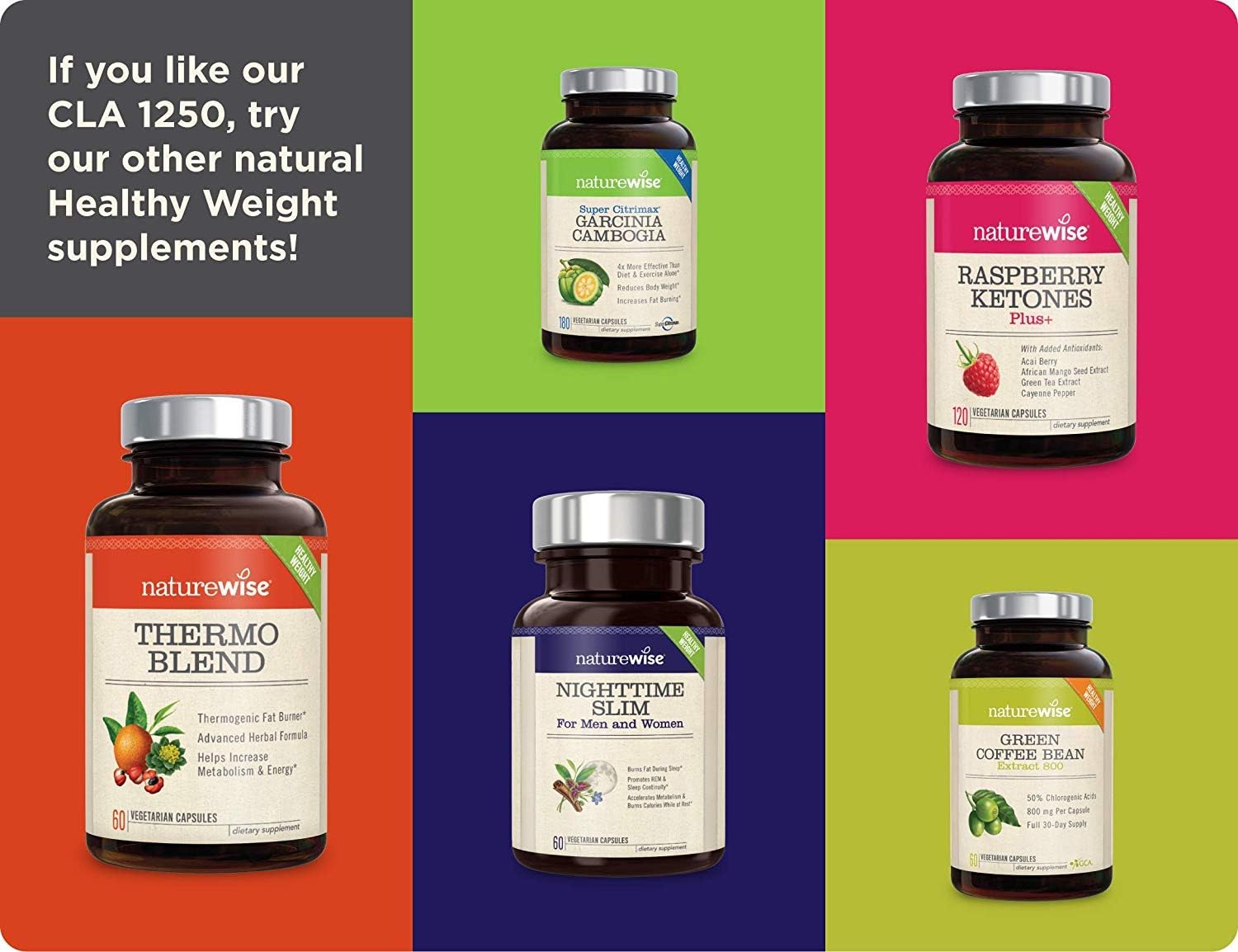 NatureWise CLA 1250 Support Exercise Naturally (2-Month Supply), Suppo