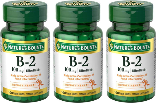 Nature'S Bounty Vitamin B2 As Riboflavin Supplement, Aids Metabolism, 100 Count (Pack Of 3)