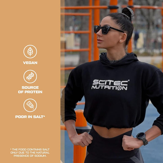 Scitec Nutrition Peanut Butter – Palm Oil Free – Vegan – Low Salt – Protein Source – Low Sugar – Natural Energy Boost, 400 G, Crunchy