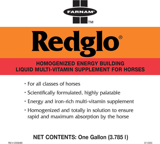 Farnam Redglo Liquid Multi-Vitamin Supplement For Horses, 1 Gallon