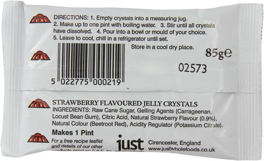 (2 Pack) - Just Wholefoods - Strawberry Jelly Crystals | 85G | 2 Pack Bundle