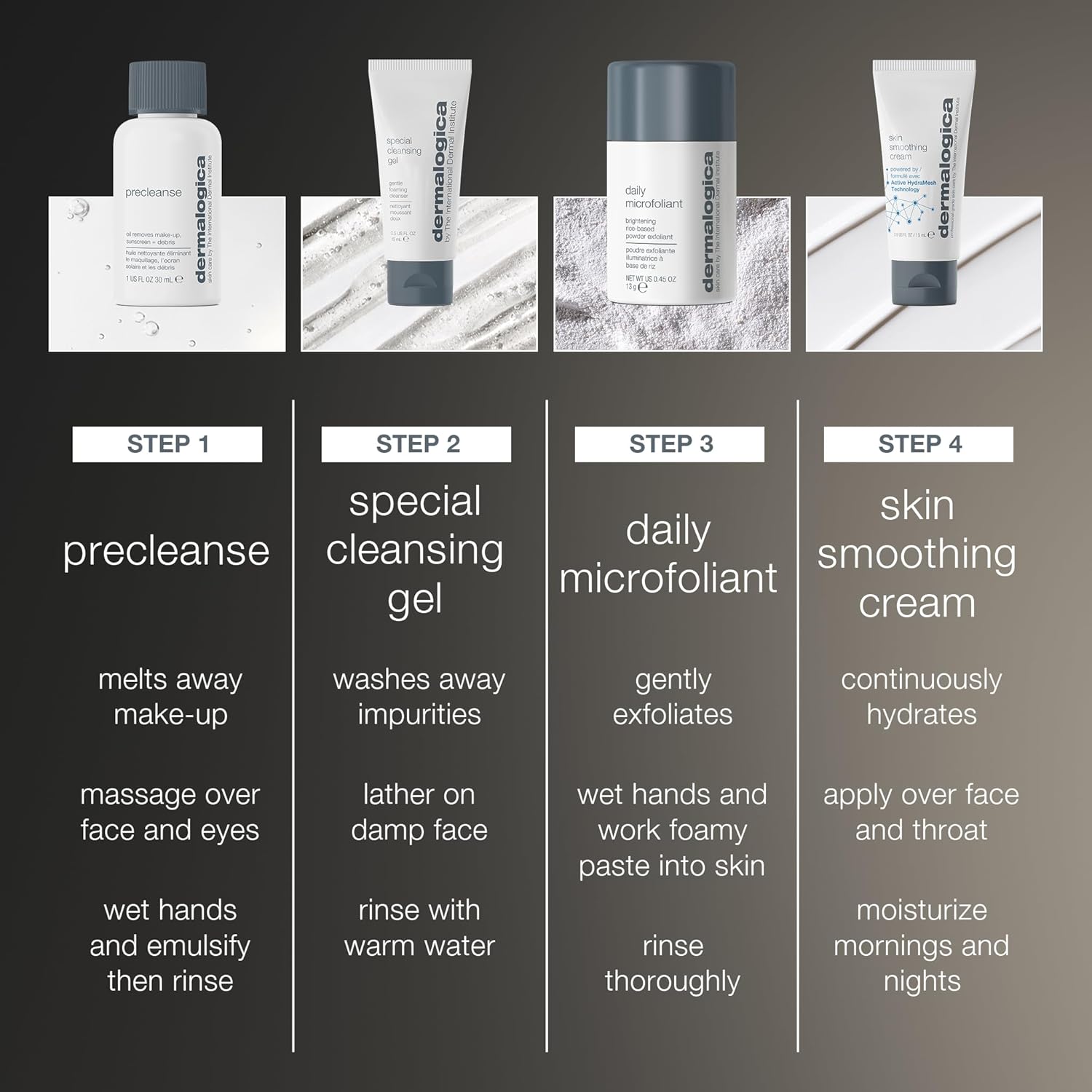 Dermalogica Discover Healthy Skin Kit - Includes: Precleanse, Face Wash, Face Exfoliator, & Moisturizer - Wash Away Impurities To Reveal Glowing Skin : Beauty & Personal Care