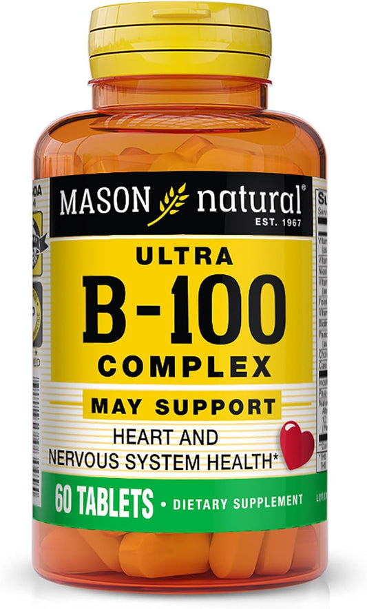 Mason Natural Ultra B,100 Complex, 100,Day Supply, For Normal Immune Support And Energy Metabolism
