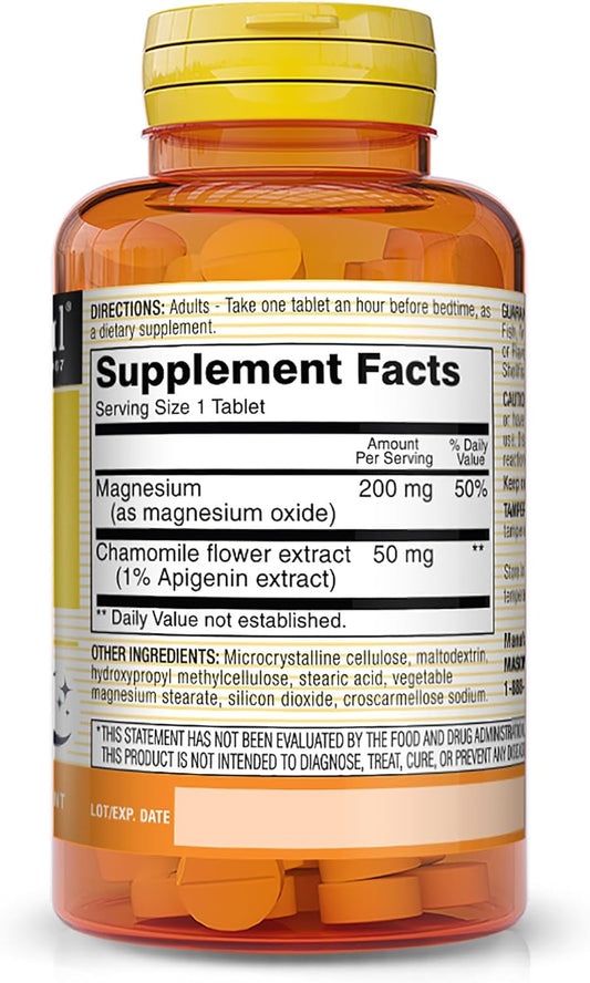 Mason Natural Eazzzy Sleep With Magnesium & Chamomile - Natural Sleep Aid, Supports A Calmer Restful Sleep, 60 Tablets (Pack Of 3)