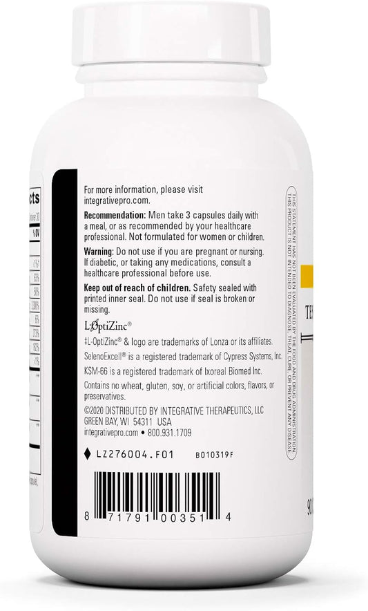 Integrative Therapeutics Testosterone Formula - Formula With Ginseng & Tribulus To Support Healthy Testosterone Levels* - Male Health Supplement With Ksm-66 Ashwagandha* - 90 Capsules