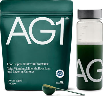 Ag1 Greens Powder Supplement | Daily Nutrient Boost: Vitamins, Minerals, Gut-Friendly Bacteria, Gluten Free, Vegan And Keto Friendly | 70+ Ingredients By Ag1 Athletic Green