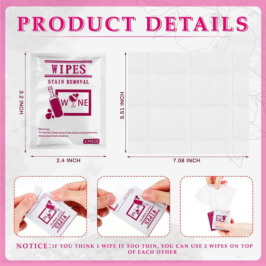 200 Pcs Stain Remover Wipes Individual Wrapped Wipes Stain Remover Mini Stain Remover Wipes For Clothes Fabric Laundry Stain Carpet Baby Messy Eater Car Seat Upholster (Pink)
