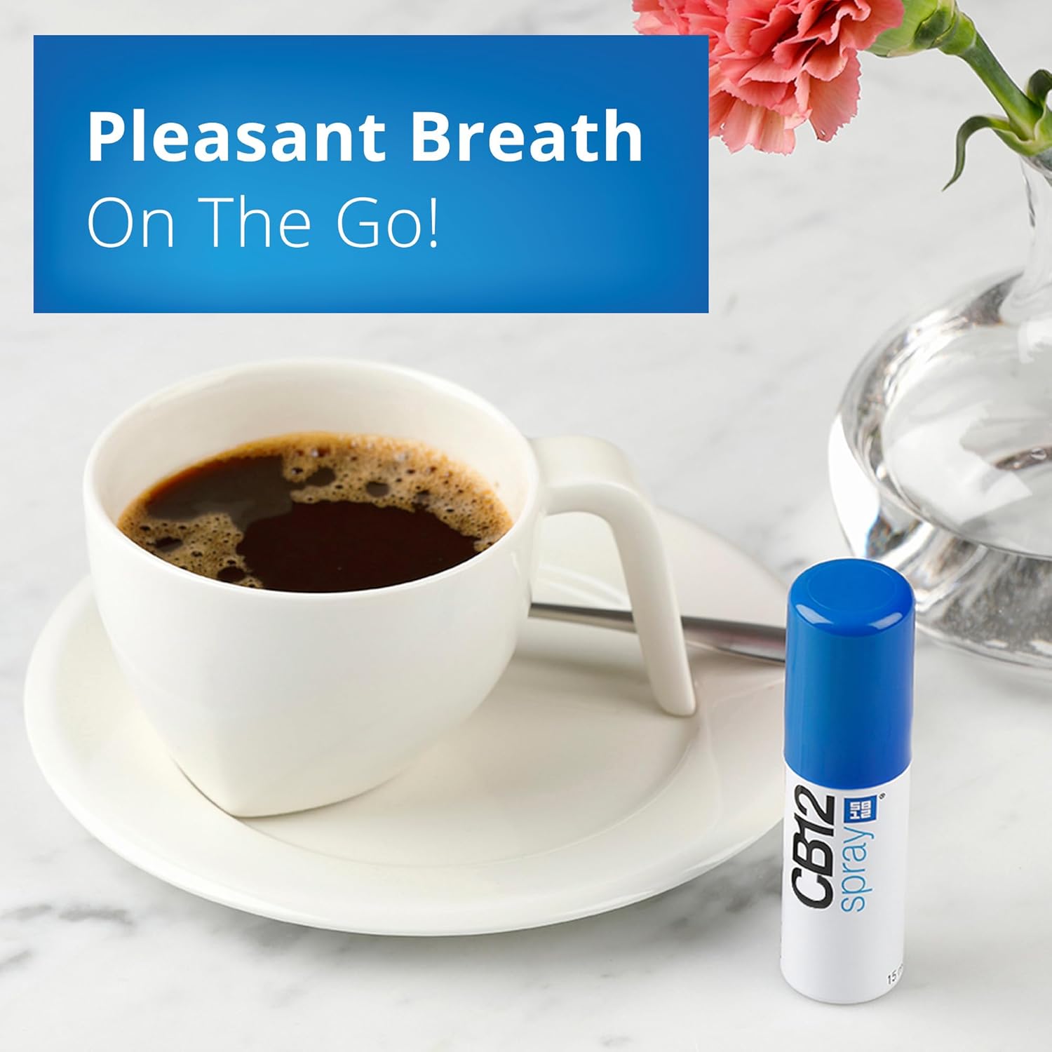 Cb 12 Spray – Instant Freshness On The Go, Reduces The Root Cause Of Bad Breath, With Zinc Acetate, Mint Flavour – 15 Ml