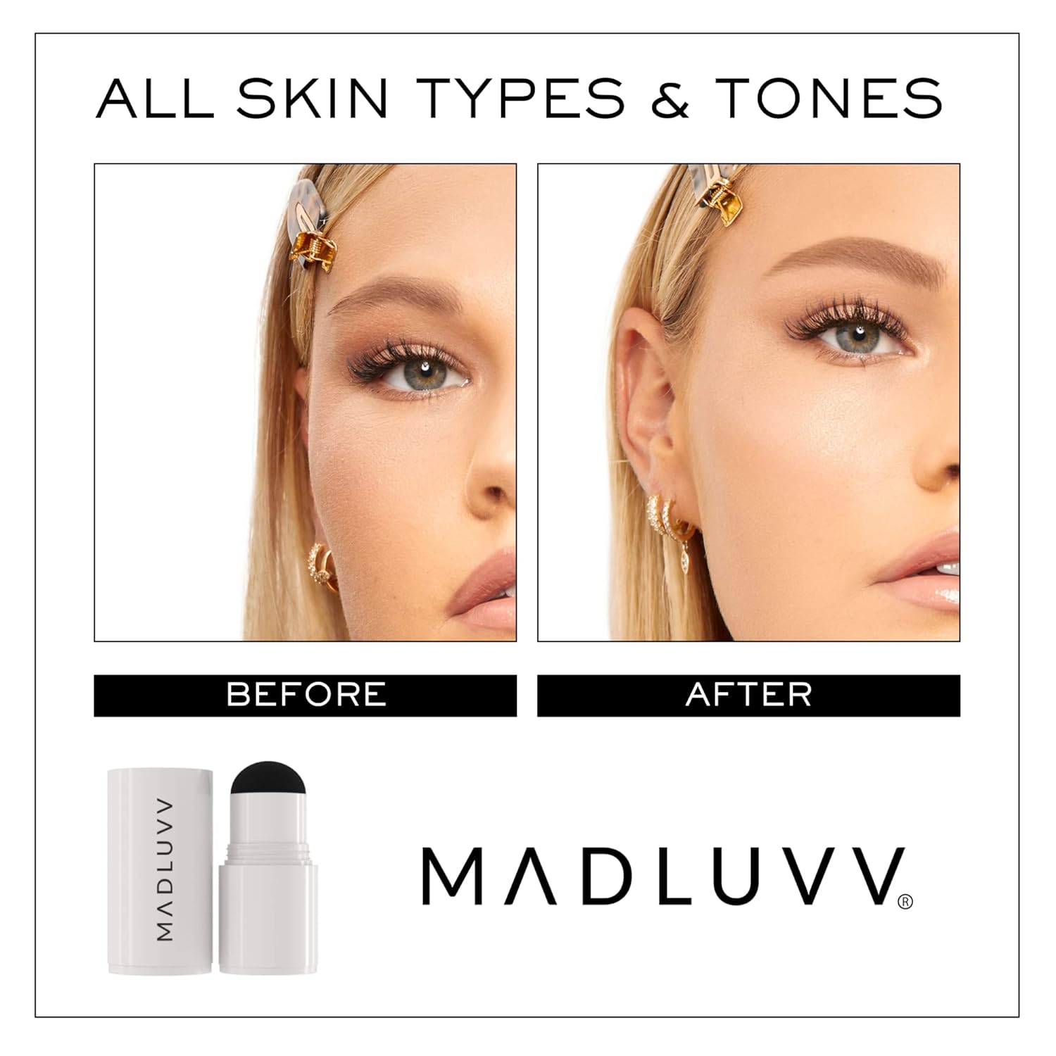 Madluvv Brow Stamp Refill* - Color Stamp For Brows & Root Touch Up For Women & Men, Instantly Conceal Hair Loss, Grey Hair, Thinning Hair With Stain-Proof/Smudge-Proof Powder Formula (Dark Grey) : Beauty & Personal Care