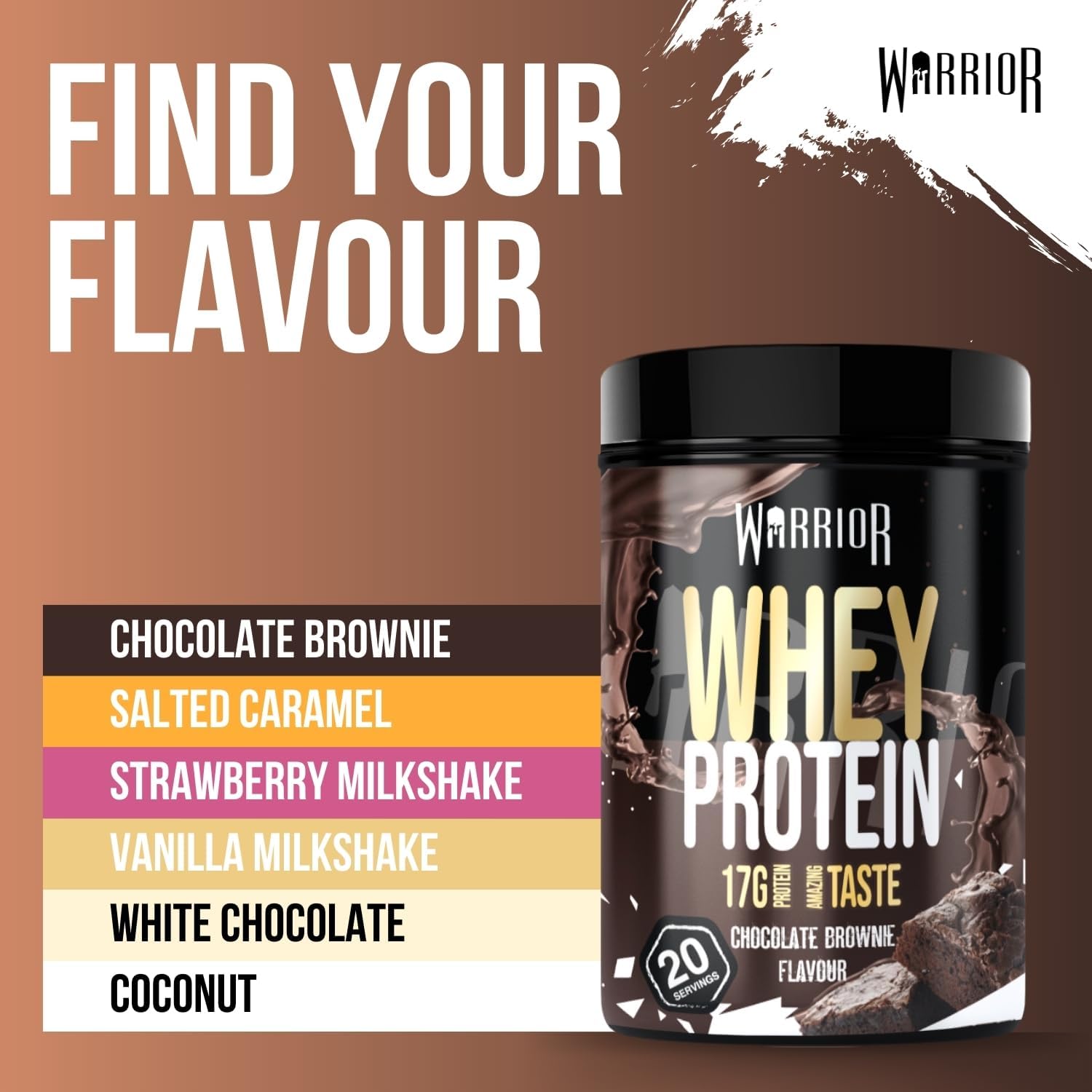 Warrior Whey Protein Powder 500g - Up to 36g* Protein per Shake – Low Sugar - Muscle Growth and Recovery Drink - Amazing Taste - 20 Servings - GMP Certified (Double Chocolate) : Amazon.co.uk: Health & Personal Care