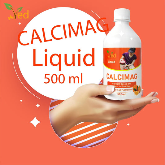 Ved Calcium, Magnesium, Vitamin D3 And Zinc Vegan Liquid Supplement, Supports Bones, Teeth And Muscle Function. 500 Ml