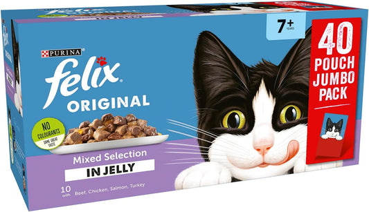 Felix Original Senior 7+ Variety Selection In Jelly Wet Cat Food 40X100G7613037023411