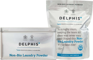 Delphis Eco Non-Bio Washing Powder + Free Collectors Tin | | 60 Washes | Eco-Friendly Washing Powder | Sensitive Skin Laundry Detergent