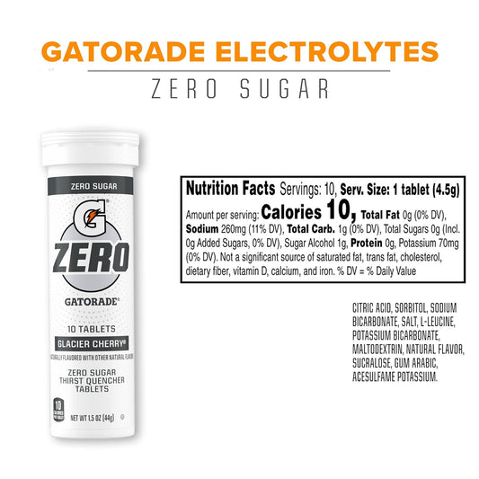 Gatorade Zero Tablets, Glacier Cherry (Pack Of 80)