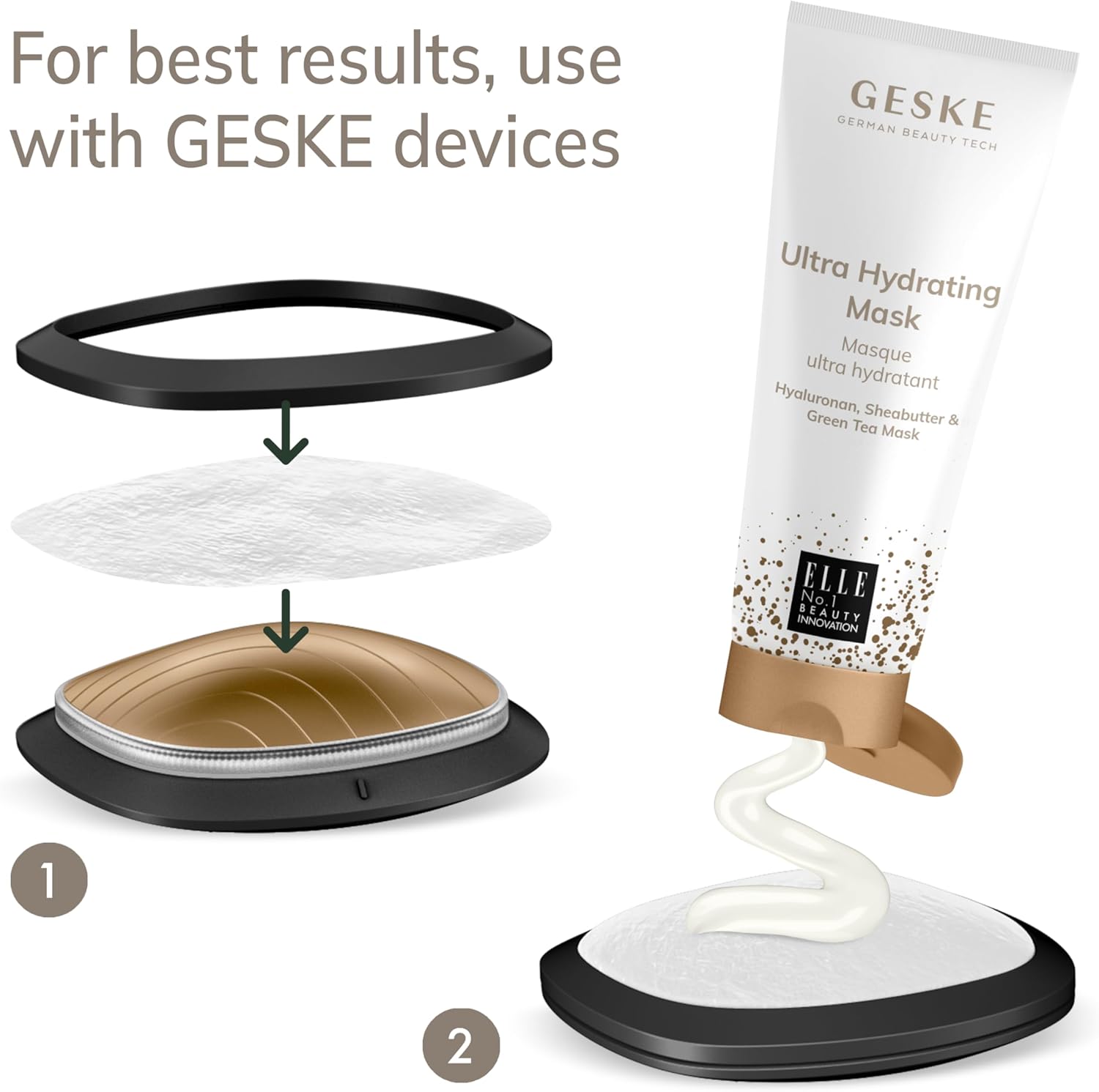 GESKE | Ultra Hydrating Mask | Simply apply with the GESKE Sonic Warm and Cool Mask | Moisturizing Skincare mask | Face masks for women and men | Vegan formula without animal testing : Amazon.co.uk: Beauty