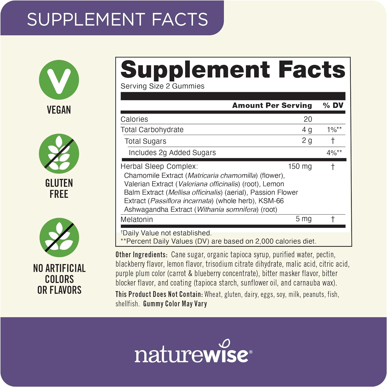 NatureWise Melatonin 5mg + Sleep Blend BlackBerry-Lemon Gummies with Chamomile, Valerian Root, Passion Flower, and Vegan Ashwagandha for Sleep and Stress Support 180 Gummies