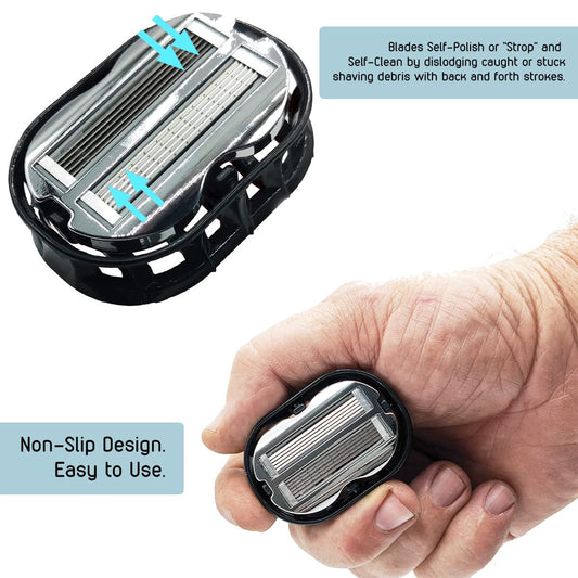 Premium Omnishaver With Cartridge Kit - The Fastest Way To Shave Head, Legs, Arms, Body|An Alternative To Disposable Shaving Razors Self Cleans & Strops During Use With Durable Blade|Bald Head Shaver