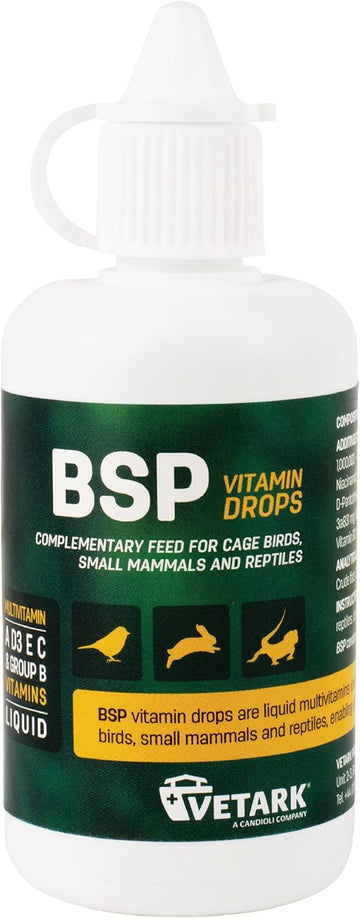 Bsp Vitamin Drops |High Potency Liquid Vitamin Supplement For Birds, Reptiles, Wildlife & Rabbits | 50Ml BottleBsp