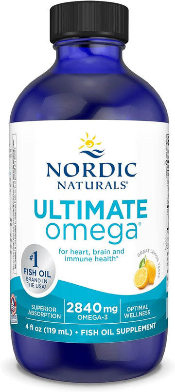 Nordic Naturals Ultimate Omega Liquid, Lemon Flavor - 4 oz - 2840 mg O
