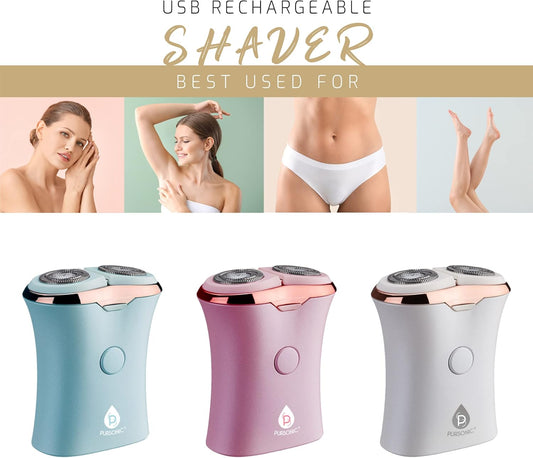 Pursonic Usb Rechargeable Ladies Shaver, Removes Hair Instantly & Pain Free, Perfect Design Is Great For Legs, Bikini, Arms And Ankles! (White)
