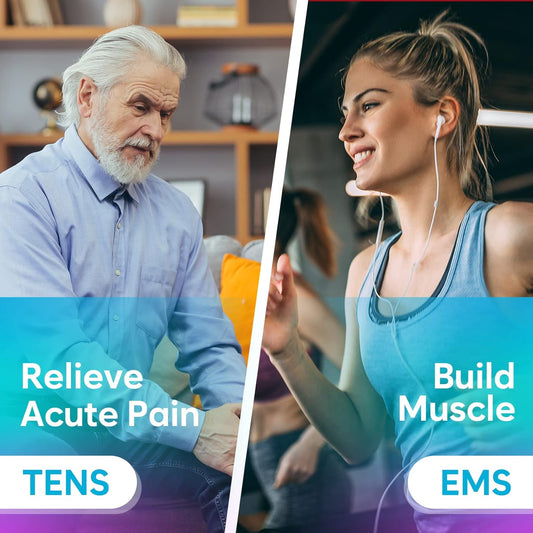 Easy@Home Rechargeable Tens Unit Professional Grade Electronic Pulse Massager - Backlit Lcd Display, Leather Storage Bag, Powerful Pulse Intensity, 510K Cleared, Fsa Eligible Otc Home Use, Ehe012Pro