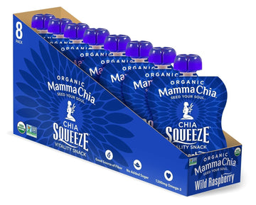 Mamma Chia Organic Vitality Squeeze Snack, Wild Raspberry, 3.5 Ounce (Pack Of 16)