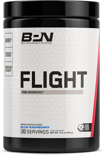 Bare Performance Nutrition, Bpn Flight Pre Workout, Blue Raspberry, 30 Servings