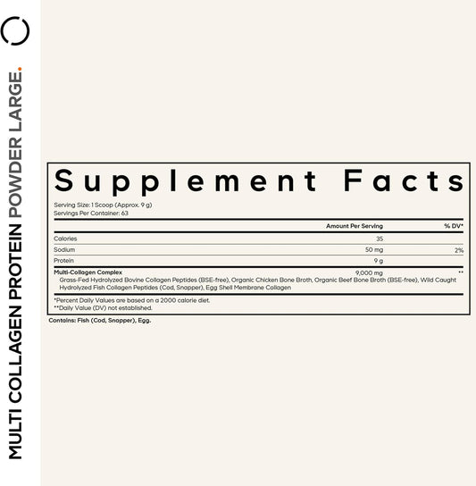 Codeage Multi Collagen Protein Powder Peptides, Hydrolyzed Collagen For Women & Men, Collagen Supplements, Grass Fed Bone Broth, 2-Month Supply, Unflavored, Type 1, 2, 3, 5 & 10, Non-Gmo - 20 Oz