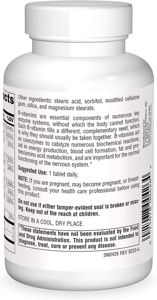 Source Naturals B-125, 125 Mg B-Vitamins For Energy Production Support - 90 Tablets