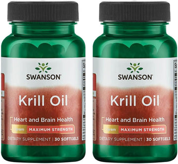 Swanson Efas- Krill Oil - Maximum Strength - 1 G, 30 Softgels (2 Pack)