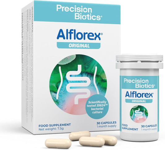 Alflorex Original - Daily Gut Health Probiotics - Contains Bifidobacterium Longum Bacterial Culture Strain 35624 - No Refrigeration Required - 60 Capsules