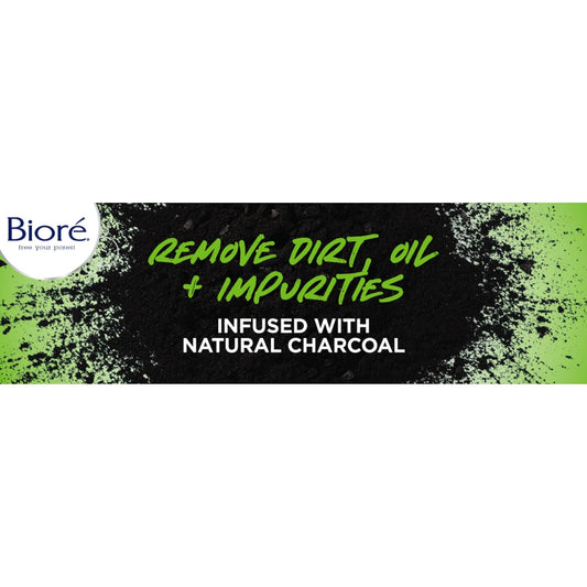 Bioré Deep Pore Charcoal Daily Face Wash, With Deep Pore Cleansing For Dirt And Makeup Removal From Oily Skin, 1 Oz, 36-Pack