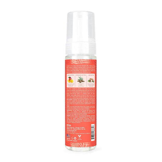 Hawaiian Silky Triple Butter Curl Whip Foaming Mousse, 7.5 fl oz with Mango, Murumuru & Shea Butter's for Nourish, Enhance & Anti-Frizz Styling | No Sulfate, Silicones or Parabens