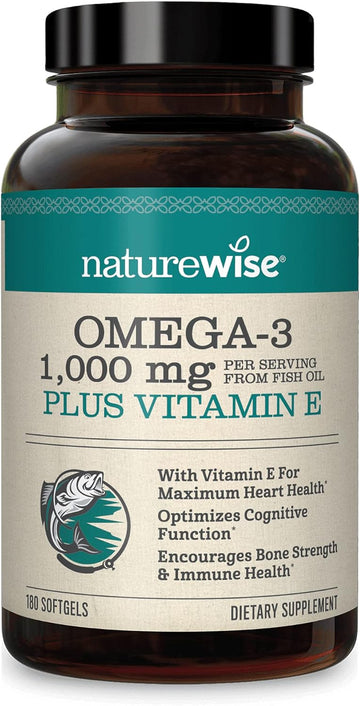 NatureWise High-Potency 1000mg Omega 3 with 600mg EPA, 400mg DHA, & Vi