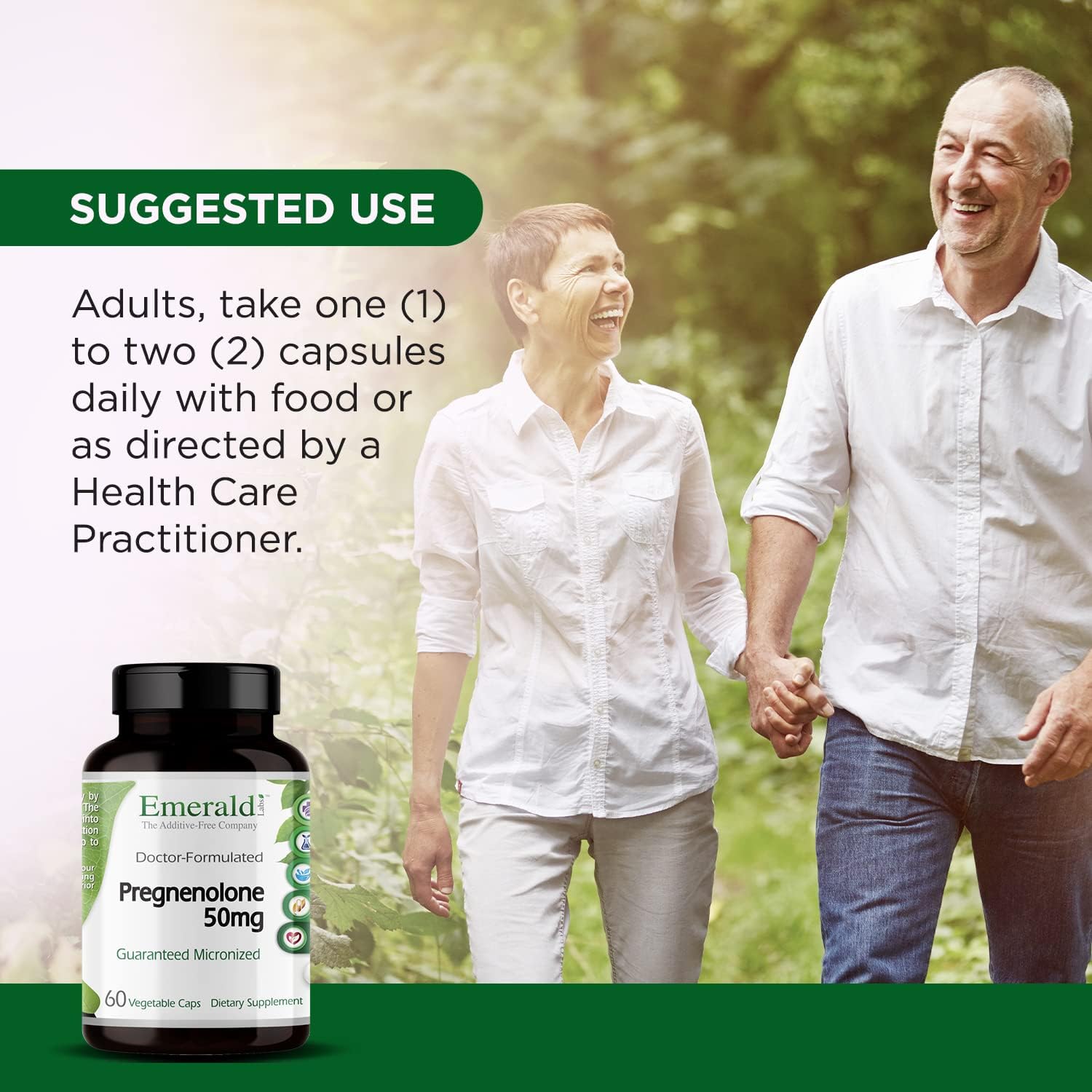 Emerald Labs Pregnenolone 50Mg - Premium Wellness Supplement To Help Brain Health, Immune Support & Hormonal Balance - Gluten-Free - 60 Vegetable Capsules (30-Day Supply) : Health & Household