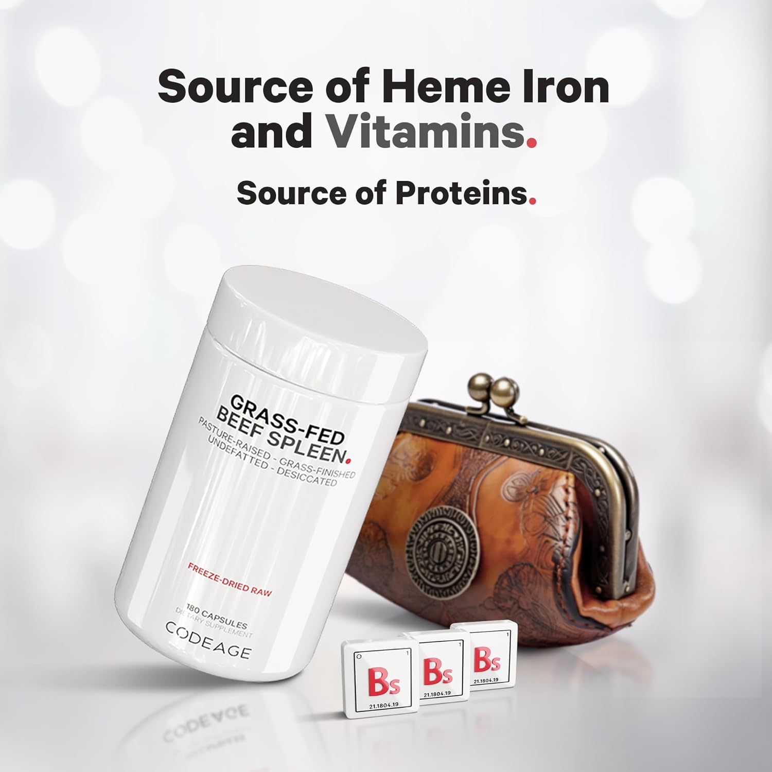 Codeage Grass Fed Beef Spleen Supplement - Freeze Dried, Non-Defatted, Desiccated Beef Spleen Bovine Pills Glandulars Meat β Pasture Raised Argentina Beef Vitamins for Spleen - Non-GMO -180 Capsules : Health & Household