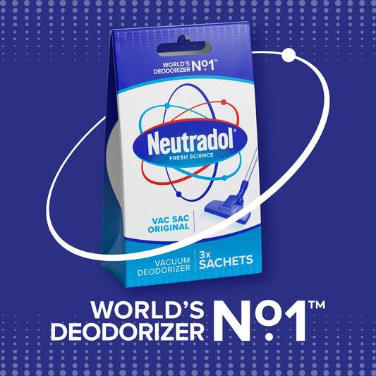 Neutradol Vac Sacs Vacuum Deodoriser, Place In Vacuum Cleaner Bags & Dust Bags, Original, Multipack Of 6 X 3 Vac Sacs