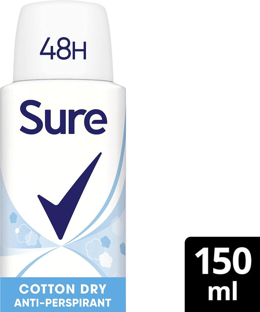 Sure Women Cotton Dry Anti-Perspirant Deodorant Aerosol 150 Ml