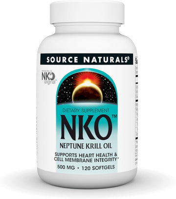 Source Naturals Nko Neptune Krill Oi, Supports Heart Health And Cell Membrane Integrity*, 500Mg - 120 Softgels