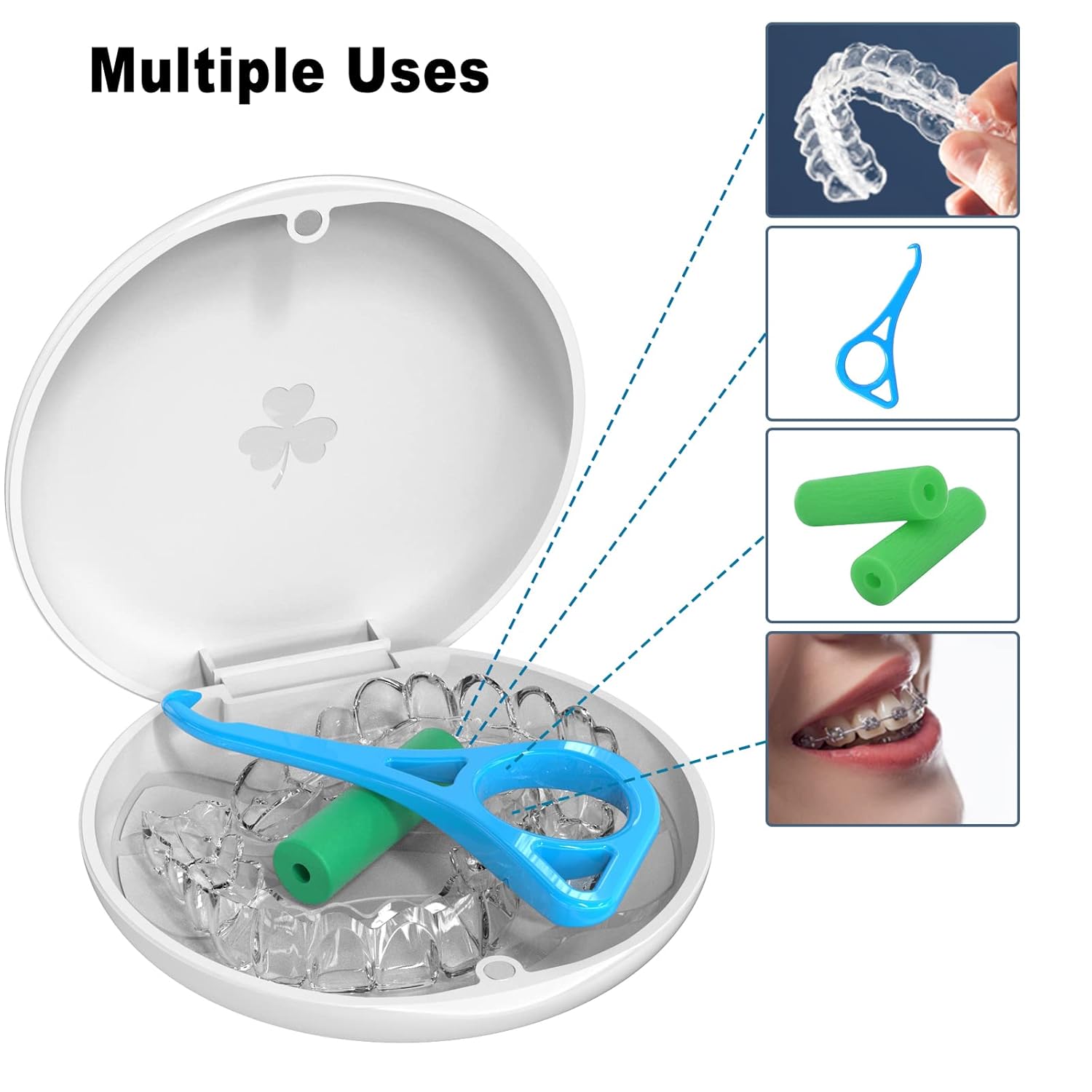 Bvn Retainer Case With 2 Pcs Aligner Removal Tool, 2 Pcs Mouth Guard Case, Black Denture Box For Disassembly Of Oral Care : Health & Household