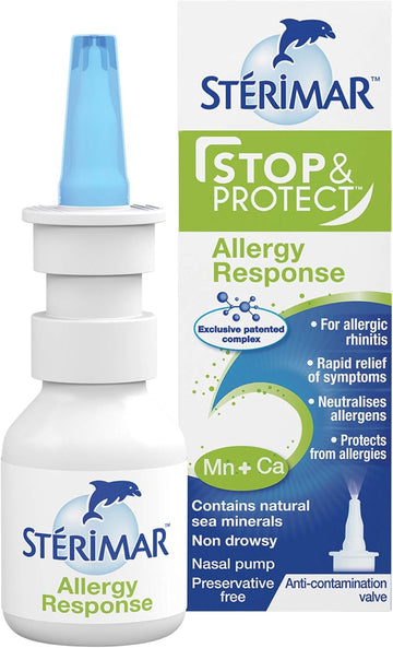 Stérimar Stop & Protect Allergy Response- 100% Natural Sea Water Based Nasal Spray With Added Manganese And Calcium- 20 Ml Can