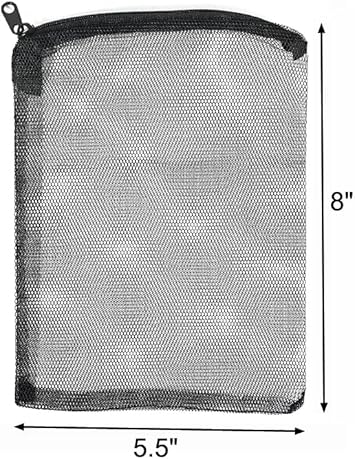 Aquaneat 10Pcs Aquarium Filter Media Bags, Fish Tank Coarse Mesh Bags With Plastic Zipper For Activated Carbon(3" X 8")
