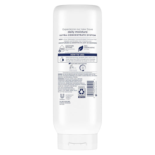 Dove Ultra Daily Moisture Concentrate Conditioner For Dry Hair Moisturizes And Smooths In 30 Seconds, With Fast-Detangle Technology And 2X More Washes 20 Oz