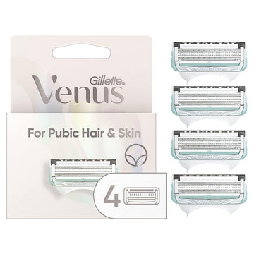 Gillette Venus Intimate Grooming Womens Razor Blade Refills with Bikini Trimmer, 4 Count (Pack of 1)