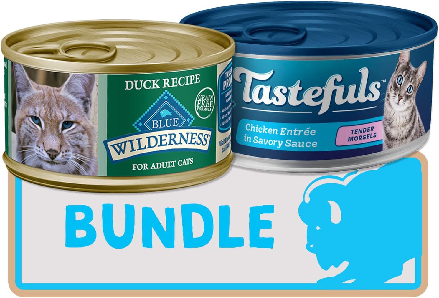 Blue Buffalo Tastefuls and Wildneress Cat Wet Food Variety Bundle, Chicken and Duck (Pack of 48) : Pet Supplies